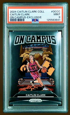 #ad #ad 2024 Panini On Campus Caitlin Clark # OC CC rare pink jersey PSA 9 Mint $500.00