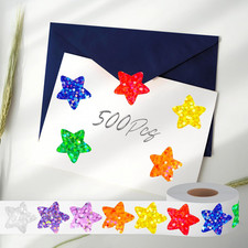 500 PCS Glitter Star Stickers, 8 Colors Metallic Glitter Stickers Self Adhesive