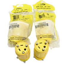 Lot of 4x Woodhead 1534 Super Safeway Connector NEMA 7-15R 15A 277V Neotex