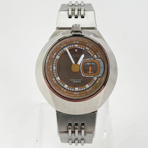 Seiko AKA UFO Watch V707-0A10 bullhead unicorn steel silver mens gents 70s - Picture 3 of 12