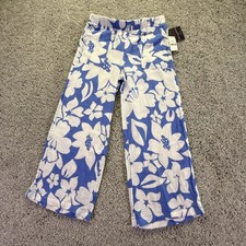 NWT Grayson Threads Girls Wide Leg Pants Hawaiian Theme Size Small 6/7 Blue and