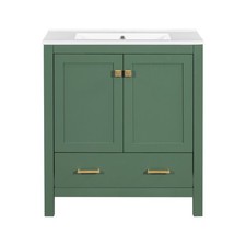 Single sink bathroom dressing table, 2 doors and one drawer, soft seal