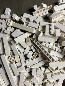 LEGO White Bulk Lot Basic Bricks 1x16 1x12 1x8 1x6 1x4 1x2 1x1 2x2 Corner 380pc