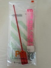 Off-White Unisex Red Zip Tie Key Chain w/ Met...