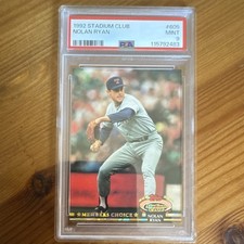 Topps 1992 Stadium Club Members Choice #605 Nolan Ryan PSA 9 Texas Rangers