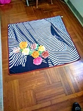 Gottex Floral &GEOMETRIC PATTERN, Pashmina Scraf, 54” X 54”