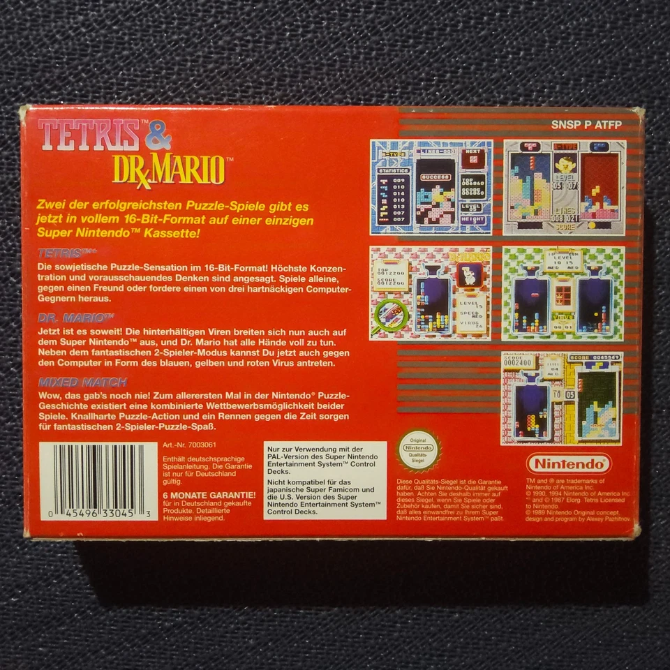 Tetris & Dr. Mario SNES TOP OVP * komplett*** - Bild 3 von 4