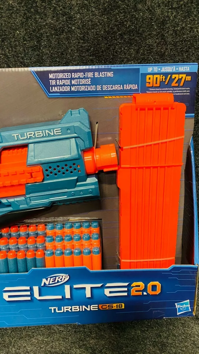 Nerf elite 2.0 turbine cs-18 et flechettes nerf elite officielles