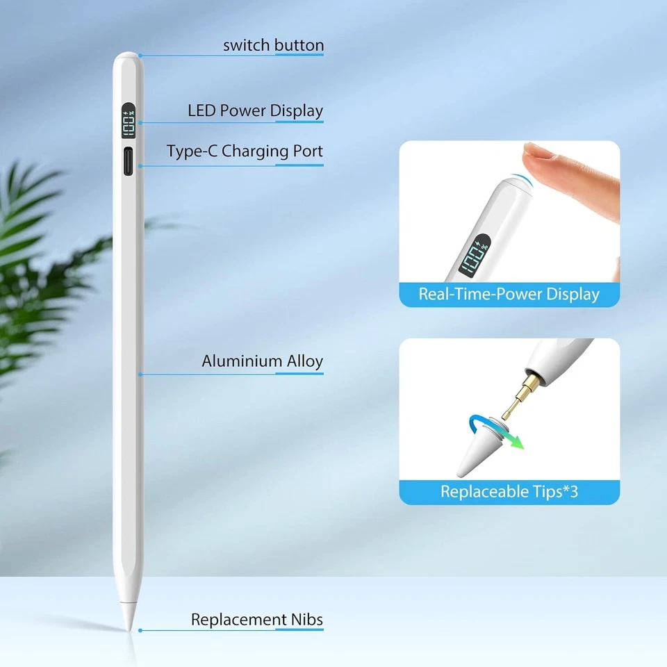 Lápiz óptico para Apple Pencil para iPad/iPad Air/iPad Pro/iPad mini, carga rápida Foto 4 de 4