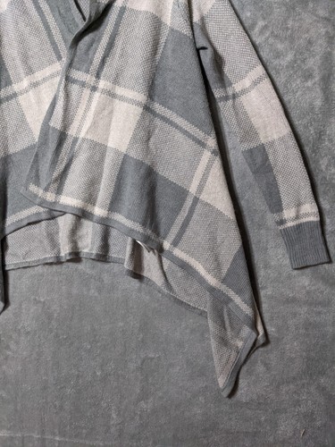 MERONA Women Cardigan MEDIUM(8-10) Knit Open Front Fall Winter Checkered Gray - Picture 8 of 8