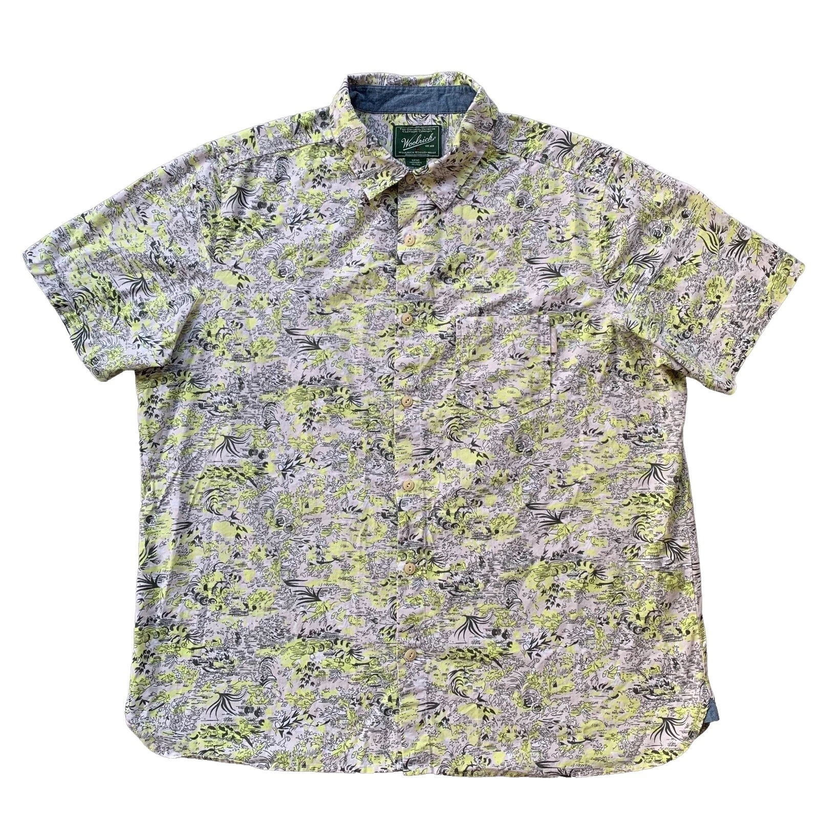 Camisas para hombre Woolrich florales hawaianas informales abotonadas