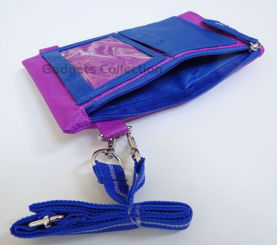 Multi Functional Phone ID Credit Card Money Pocket Strap Zipper Travel Pouch - Image 3 of 4