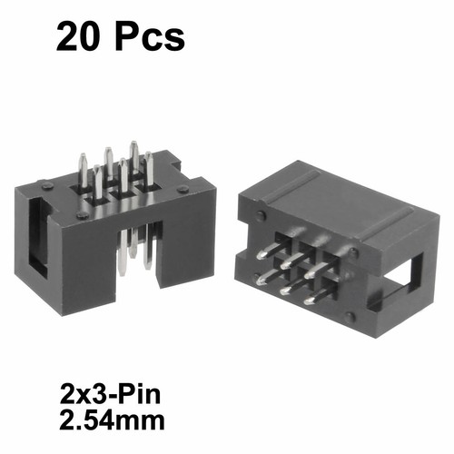 20Pcs 2.54mm Pitch 2x3-Pin 2 Row Straight Box Header Connector PCB Board Socket - Picture 2 of 2