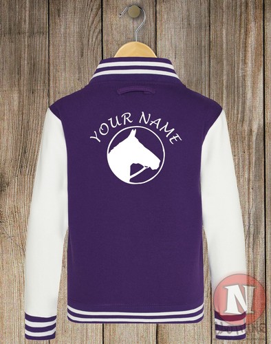 Kids Custom Varsity Horse Riding Jacket With Name/Initial - Picture 5 of 30