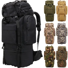 65L Large Tactical Backpack with Internal Frame Rain Cover Waterproof Rucksacks