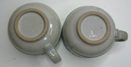 Pair Of Studio Pottery Raised Fish Speckled coffee cups- Signed - Picture 7 of 10