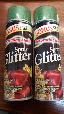 2 Decorating Magic Spray Glitter Bonus size 6oz GREEN