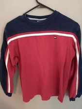 Tommy Hilfiger sweater Boys Large Red and Blue Heavy Cotton Great Condition 