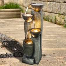 Graceful Outdoor Water Fountain Enhance Your Garden's Serenity Flowing Waterfall