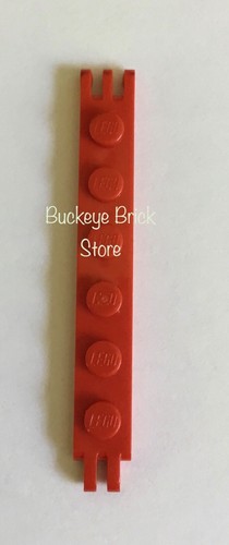 LEGO Red 1x6 Hinge Plate With 2 & 3 Fingers on End 6056 8857 - Picture 2 of 3