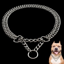 Dog Martingale Pinch Choke Collar Heavy Duty Training Slip P Chain Dog Silver