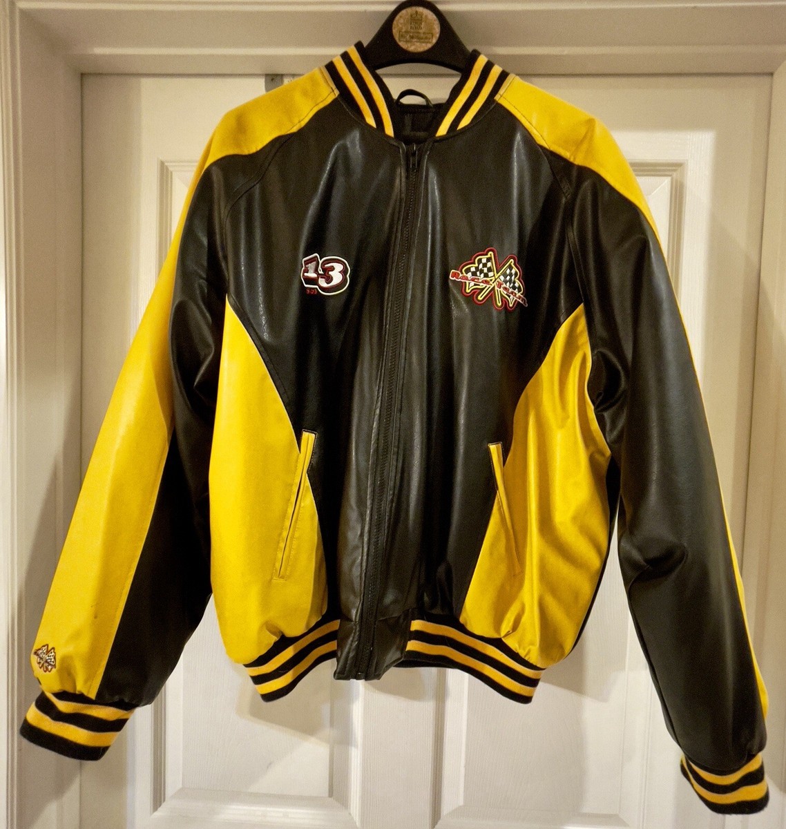 Steve & Barry Faux Leather Lucky 13 Race Team Jacket Size Steve & Barry Faux Leather Lucky 13 Race Team Jacket Size