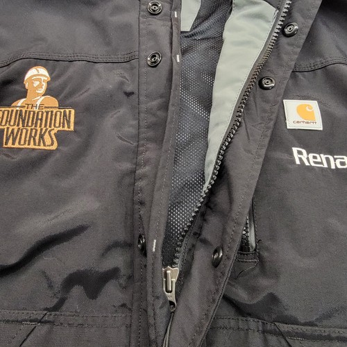 Carhartt Storm Defender Jacke Herren Größe Small Softshell Arbeit durchgehender Reißverschluss schwarz LESEN - Bild 9 von 12