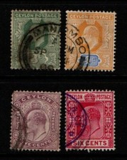 Ceylon 1904 1905 King Edward VII 3c-6c SG278-81 Used