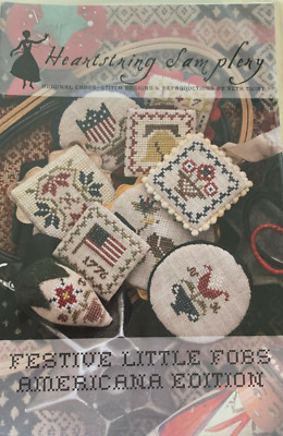Heartstring Samplery Cross Stitch PATTERN only Festive Fobs - Americana Edition