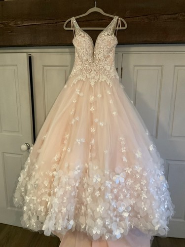 ronald joyce nora blush wedding dress 