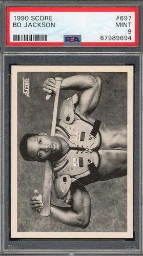 Bo Jackson 1990 Score Bat on Shoulders Baseball Card #697 Graded PSA 9