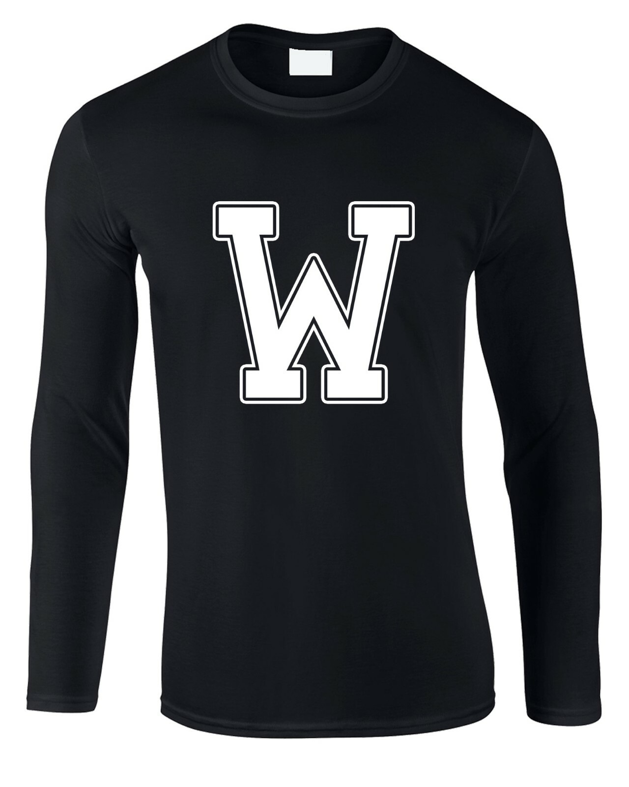 ALTRA T shirt manica lunga uomo lettera W iniziali divertenti font team idea regalo cool nome