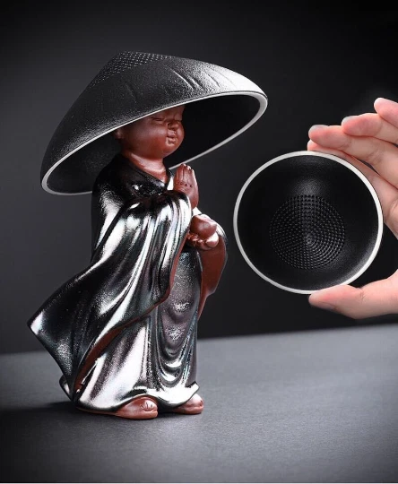 Stunning Buddha tea strainer the Hat is a Strainer-Chinese Buddha hat tea Strain