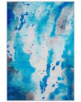 Trendiger Teppich Mit Abstraktem Flecken-Muster In Blau-Grau 160 X 230 Cm