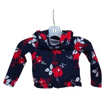 Janie and Jack Girls Swim Shirt 6-12 months Rashguard Floral Ruffle Beach Pool