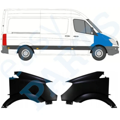 Mercedes-Benz Sprinter 906 2006-2018 Aile Avant / Paire - Photo 1/4