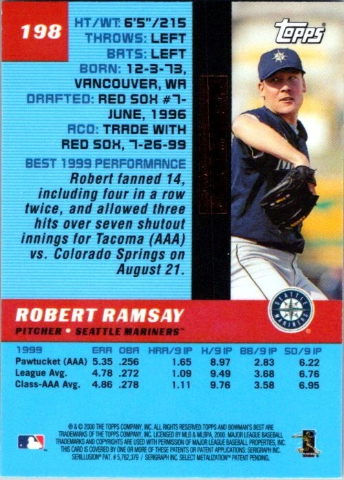 2000 Bowman's Best #198 Robert Ramsay #/2999 - Image 2 of 2
