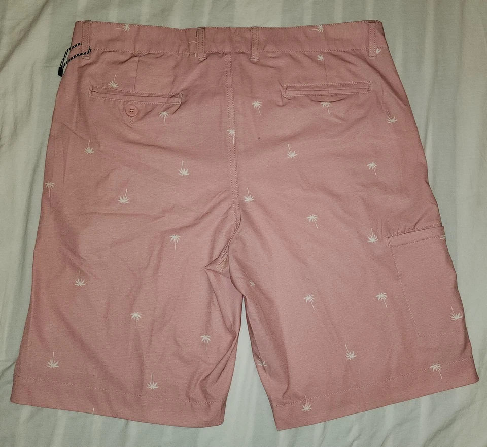 Pantalones Cortos V46 Golf Hombre Performance Rosa Elastizados Talla 36 Estampado Palmera Foto 2 de 4