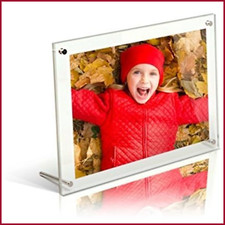 Modern Acrylic Photo Frame Desktop Free Standing 12.5" x 15.5" New Clear