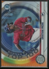 Cristian Pache 2019 Bowman Chrome Scouts Top 100 Orange Refractor /25 BRAVES