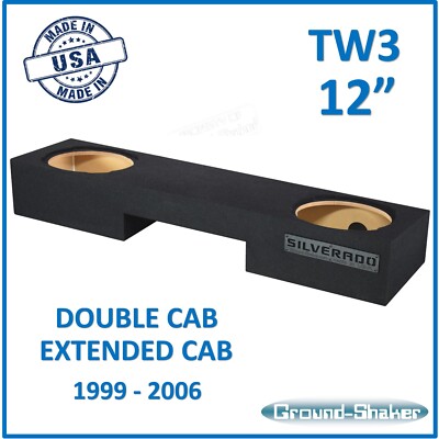 Chevy Silverado Double Cab 12'' Sub Box Sub Enclosure For JL Audio TW3 Box