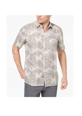 NWT Tasso Elba Island Men's Tropical Print Shirt Size XL Blue Print $65 5E021