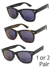 1 or 2 Pair s Retro Square Frame Blue Tinted Lens Bifocal Sunglasses Sun Reader