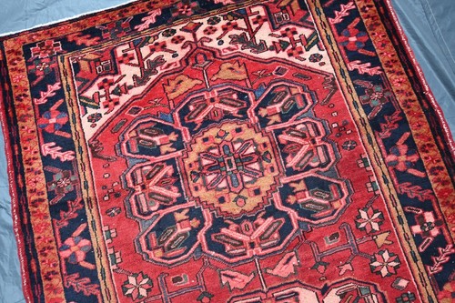 Antique Caucasian Runner Rug 3'9 x 11'4 Heriz Tribal Kazak Handmade Hallway Rug - Picture 10 of 13