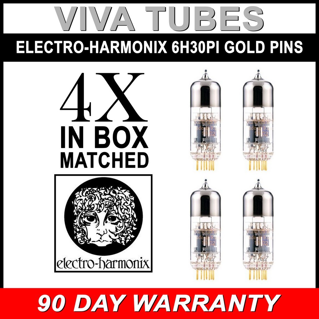 New Electro-Harmonix 6H30Pi GOLD PINS Matched Quad (4) Vacuum