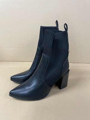 Lady GoDiva Heel Boots - Black - Size 8 - Sock Boot 