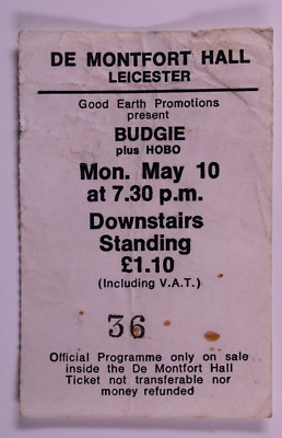 Budgie Ticket Vintage Original If I Were Brittania I'd Waive The Rules Tour 1976