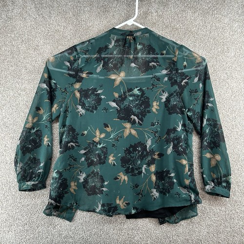 Dana Buchman Women's Button Up Size Large Sheer Built-In Tank Long Sleeve - Picture 4 of 11
