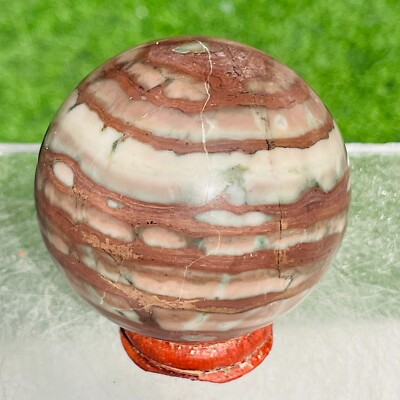 247g Natural Zebra Jasper Crystal Chakra Therapy Aura Energy Stone Ball Healing