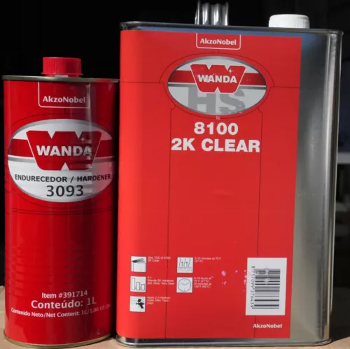 WANDA 8100 500201 Automotive Clear Coat Kit 1 Gallon, 4:1 Mixing. Akzo
